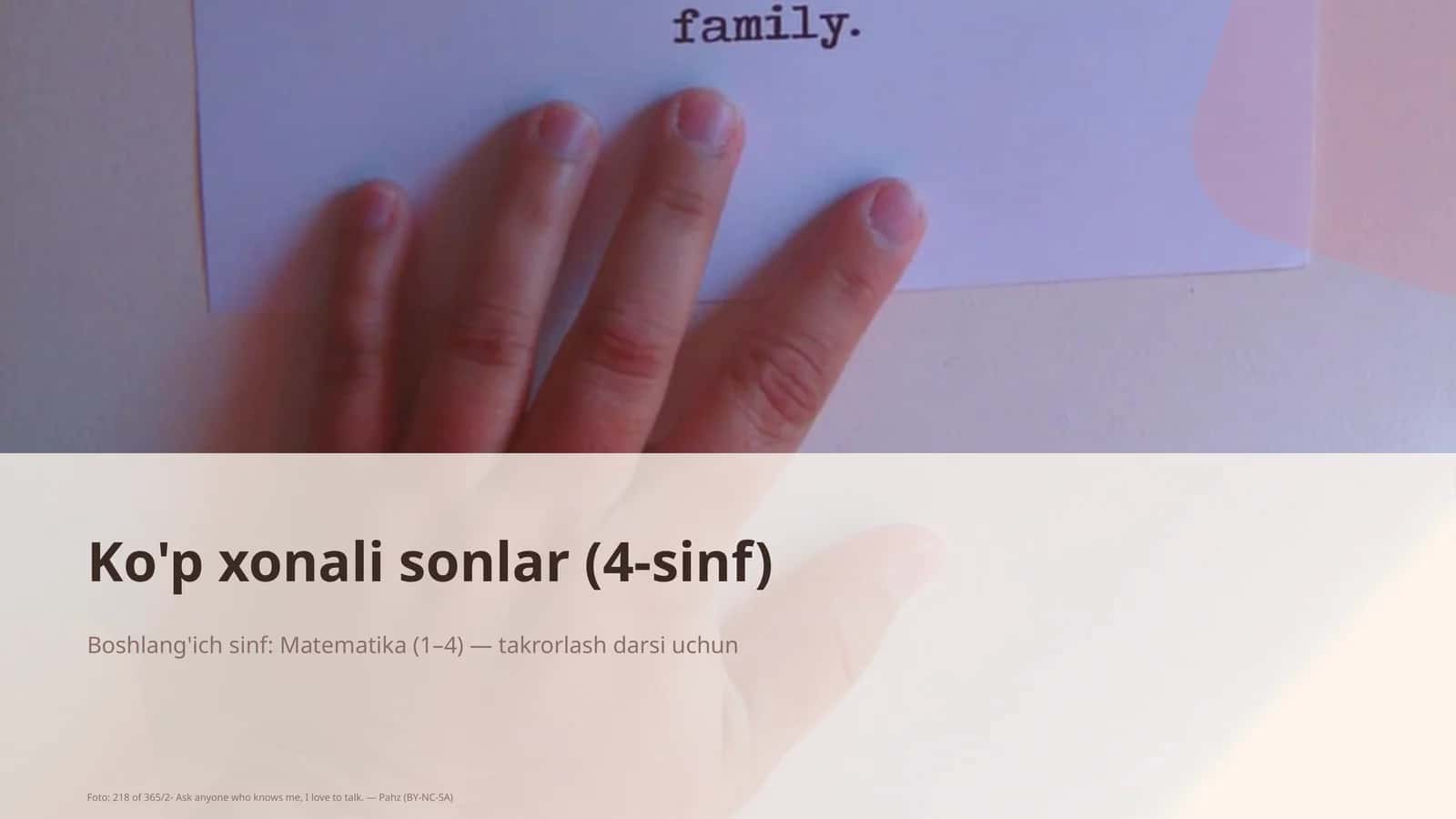Ko'p xonali sonlar (4-sinf)