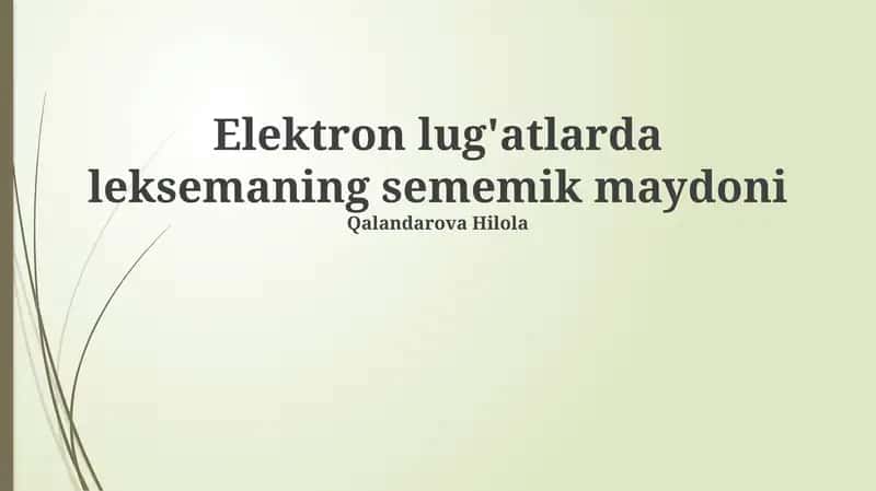 Semantik maydon tahlili metodlari