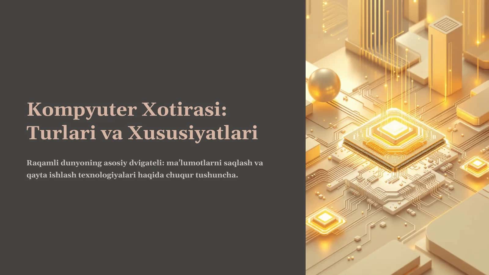 Kompyuter Xotirasi: Turlari va Xususiyatlari