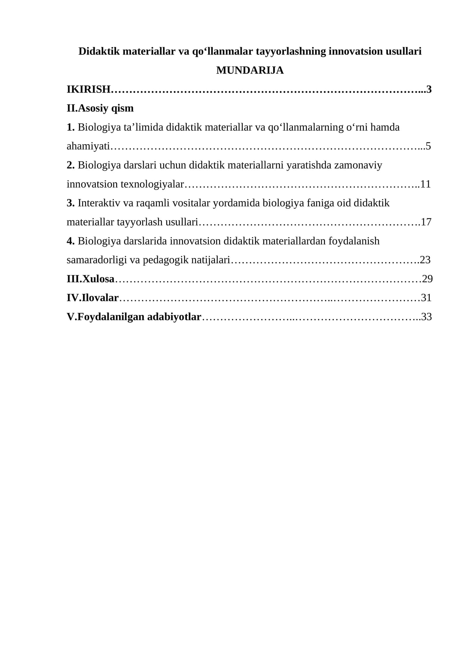 Didaktik materiallar va qo‘llanmalar tayyorlashning innovatsion usullari