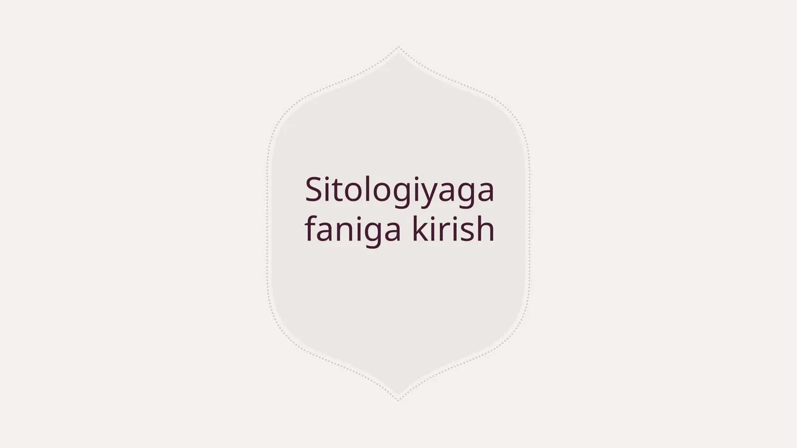 Sitologiyaga Faniga Kirish