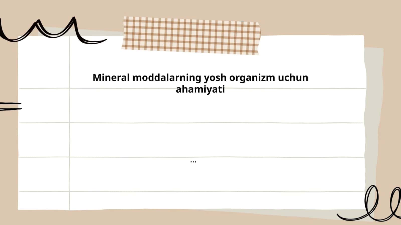 Mineral moddalarning yosh organizm uchun ahamiyati