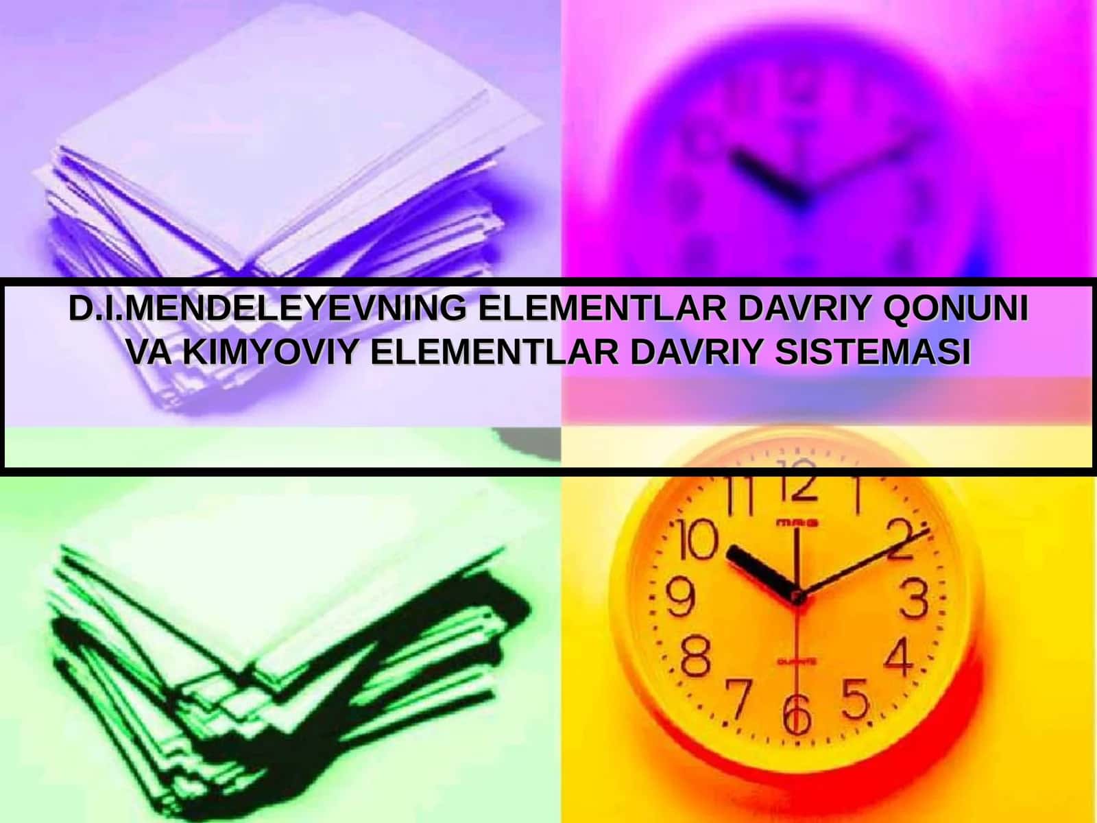 D.I.MENDELEYEVNING ELEMENTLAR DAVRIYQONUNI VA KIMYOVIY ELEMENTLAR DAVRIY SISTEMASI