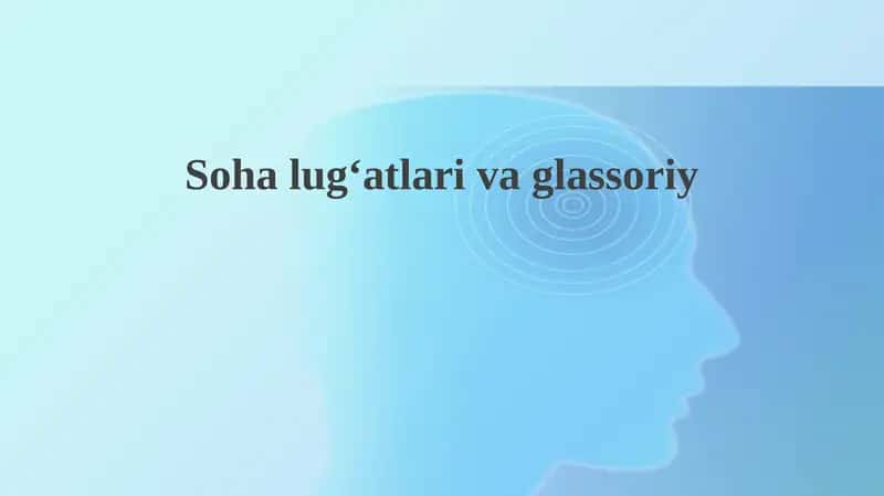 Soha lug'atlari va glossariylari