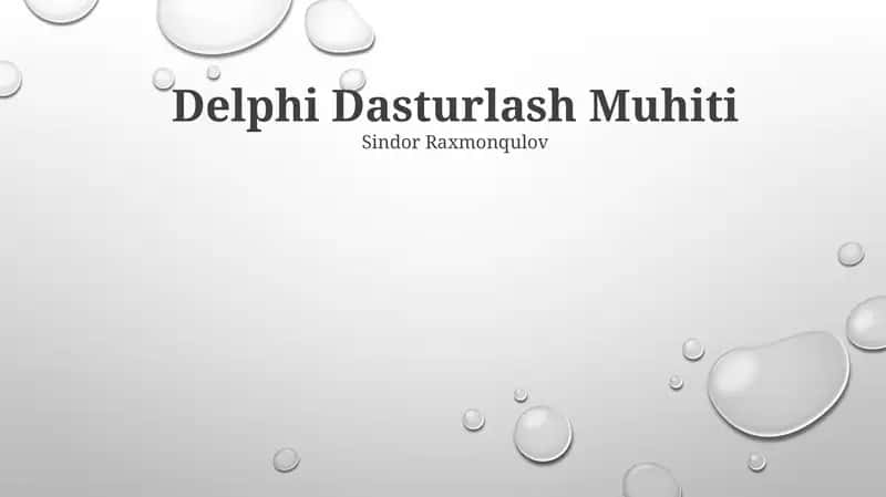 Delphi Dasturlash Muhiti