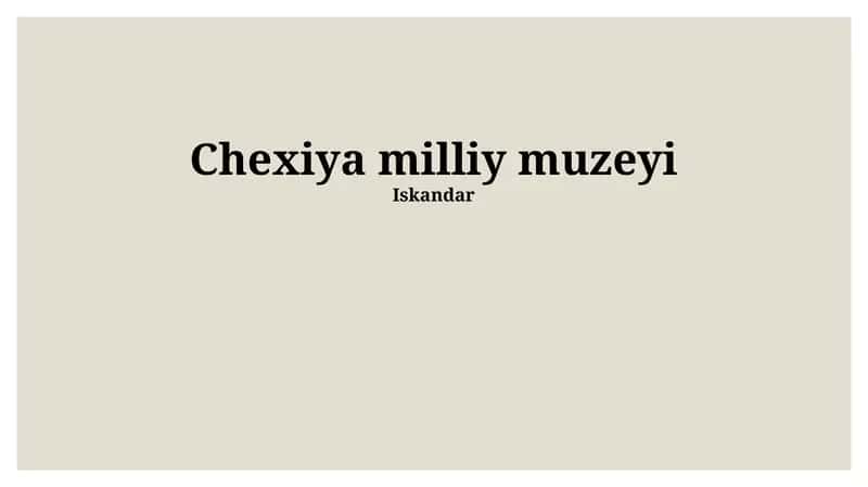 Chexiya Milliy Muzeyi