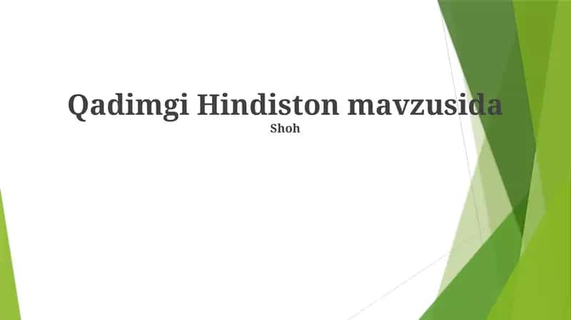 Qadimgi Hindiston mavzusida
