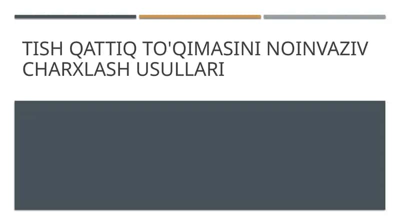 Tishqattiq to'qi masini non-invaziv charxlash usullari