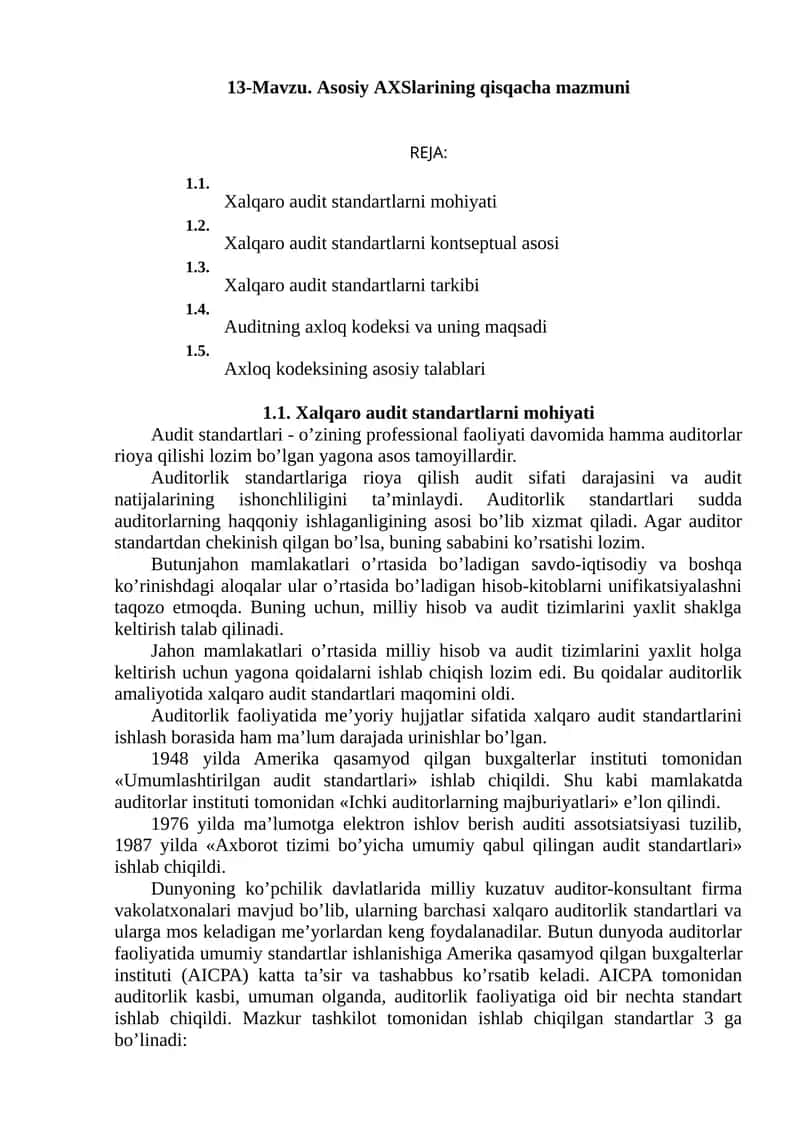 Xalqaro audit standartlari