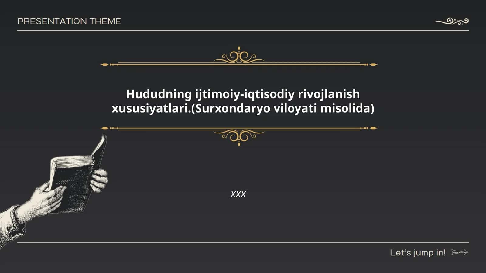 Hududning ijtimoiy-iqtisodiy rivojlanish xususiyatlari (Surxondaryo viloyati misolida)