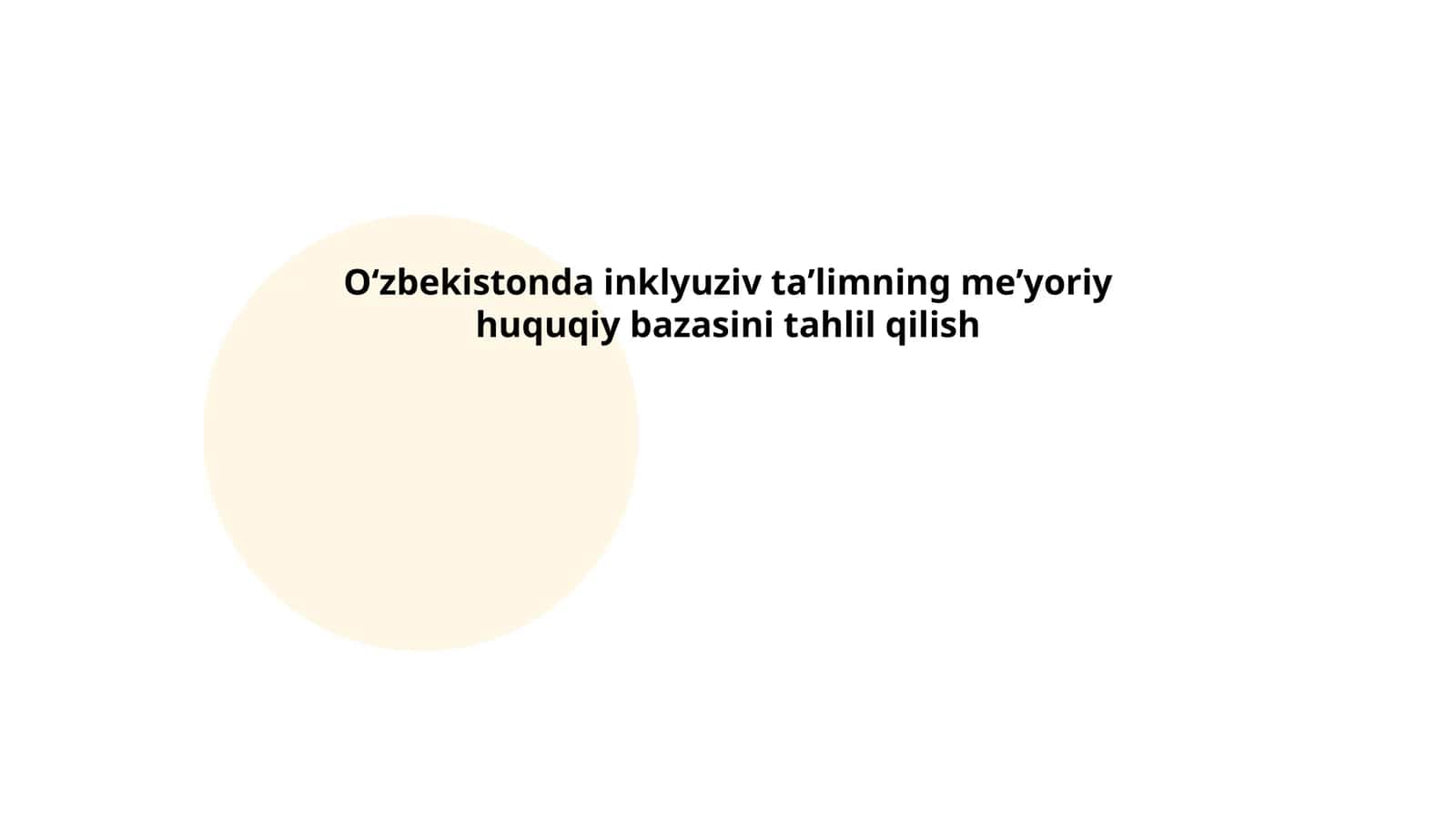 Oʻzbekistonda inklyuziv taʼlimning meʼyoriy huquqiy bazasini tahlil qilish