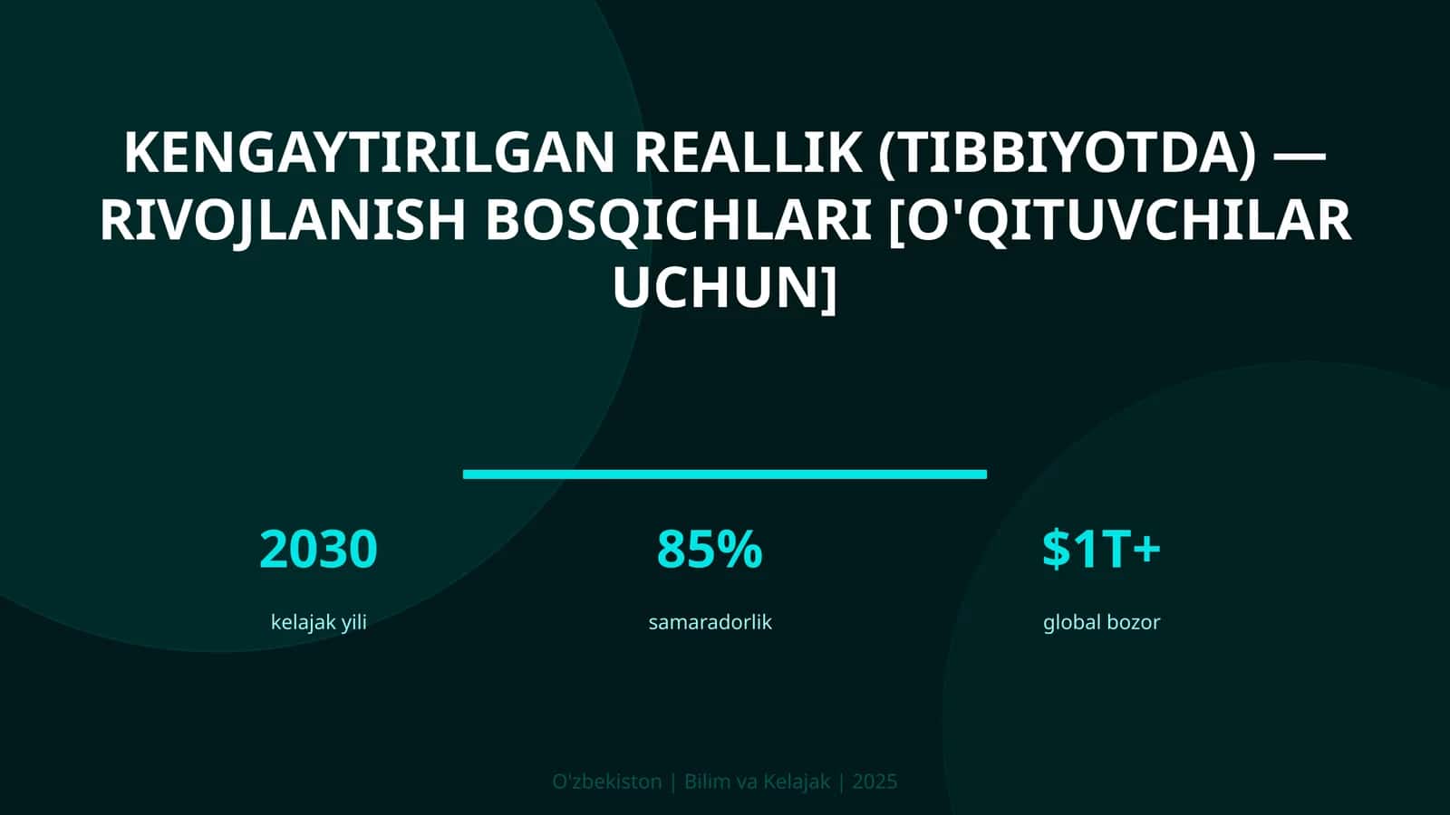 Kengaytirilgan reallik (tibbiyotda) — rivojlanish bosqichlari [o'qituvchilar uchun]