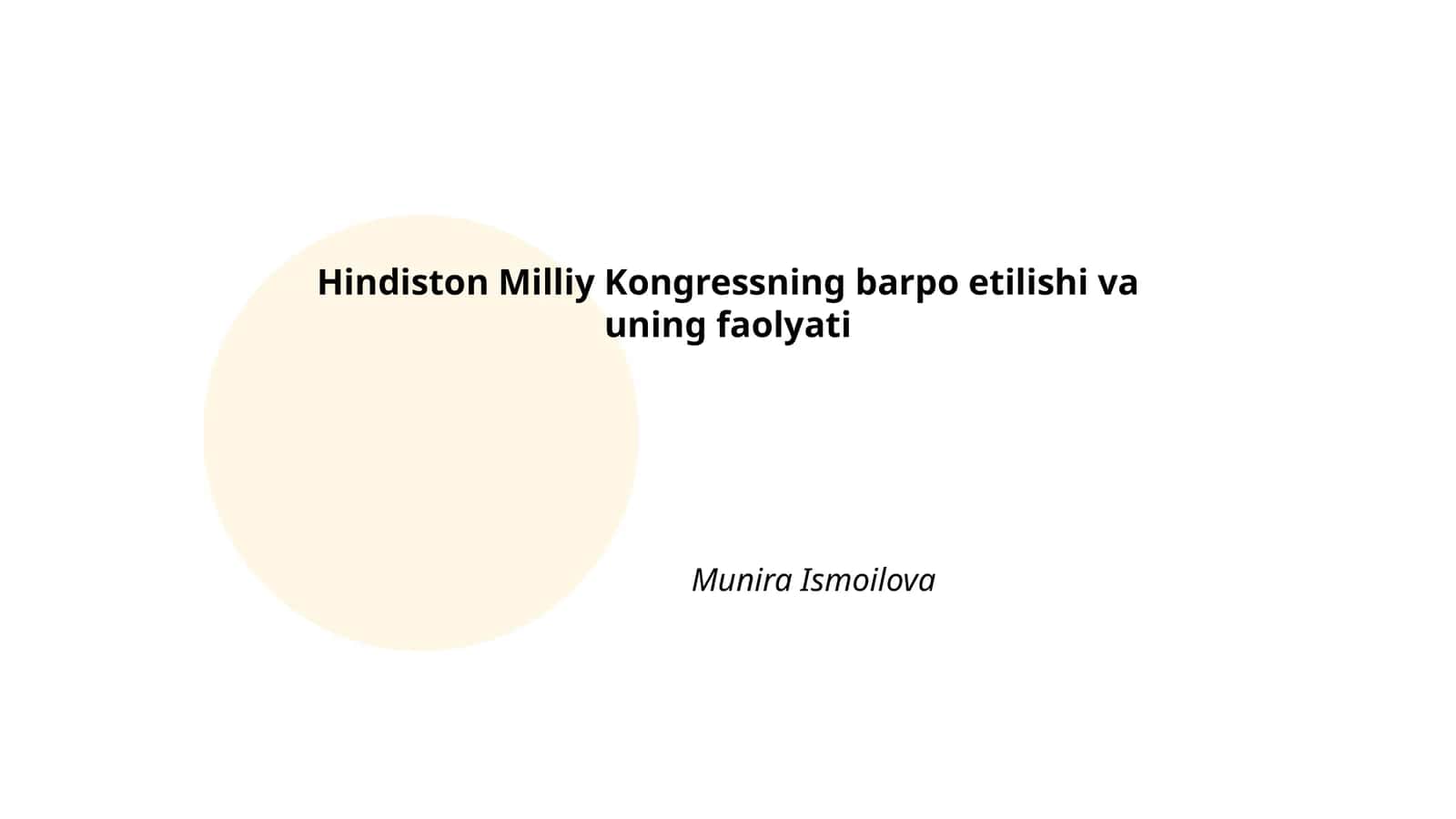 Hindiston Milliy Kongressning barpo etilishi va uning faolyati