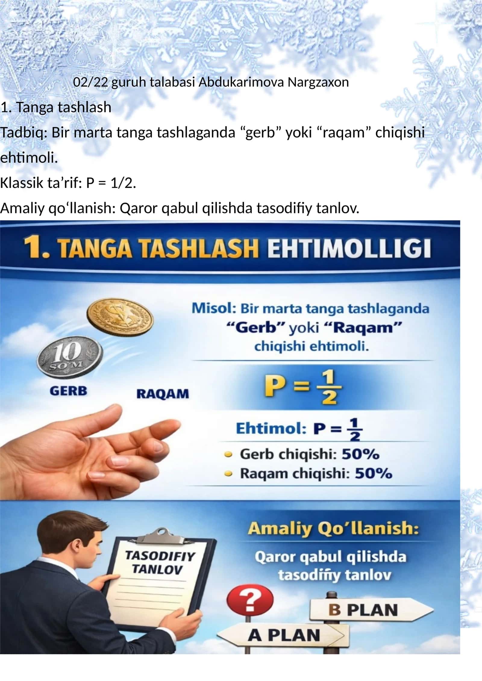 ehtimollar nazaryasi fanidan