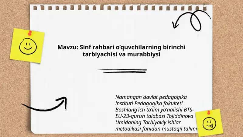 Umidaning Tarbiyaviy ishlar metodikasi