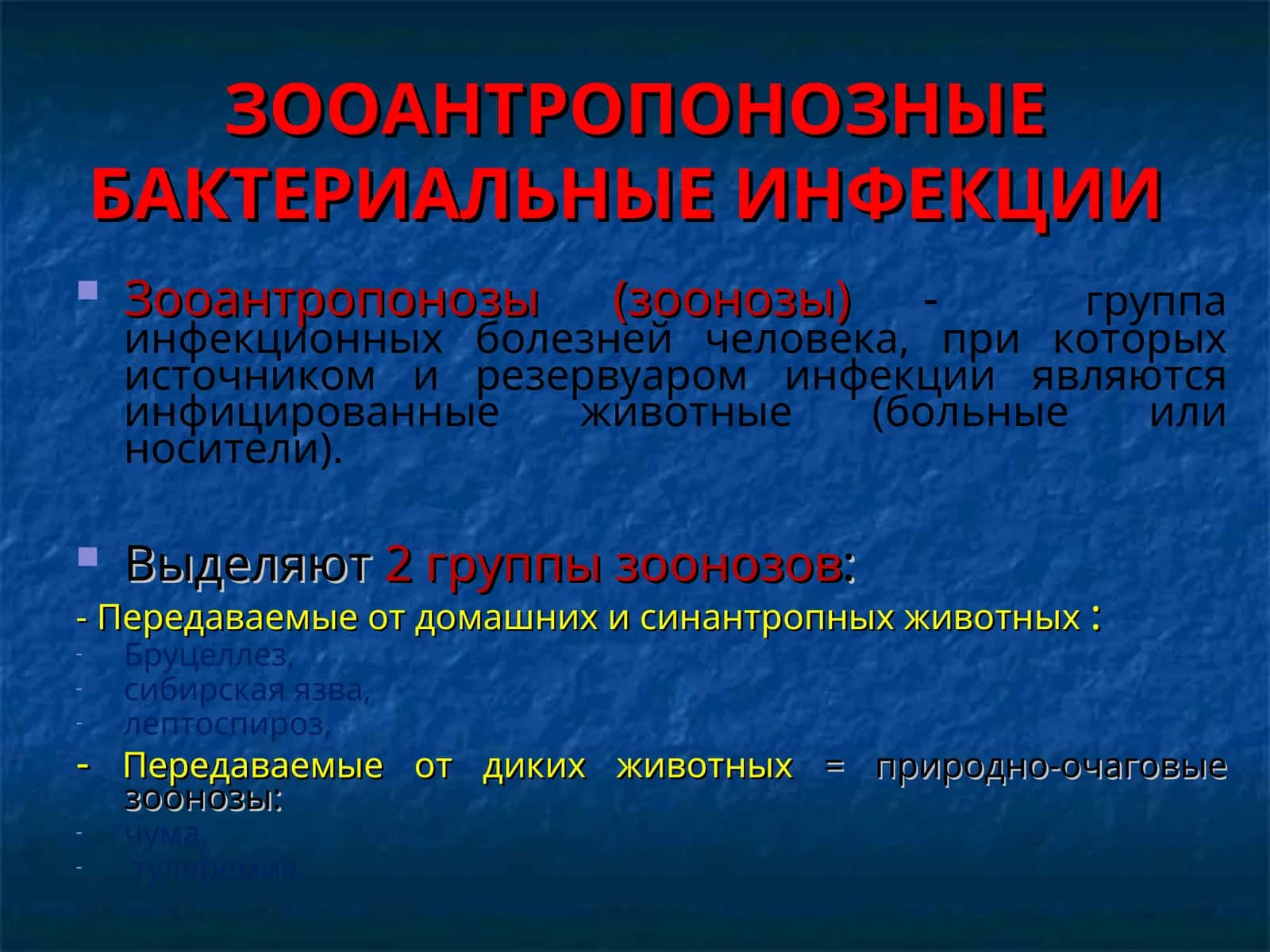 ЗООАНТРОПОНОЗНЫЕ БАКТЕРИАЛЬНЫЕ ИНФЕКЦИИ