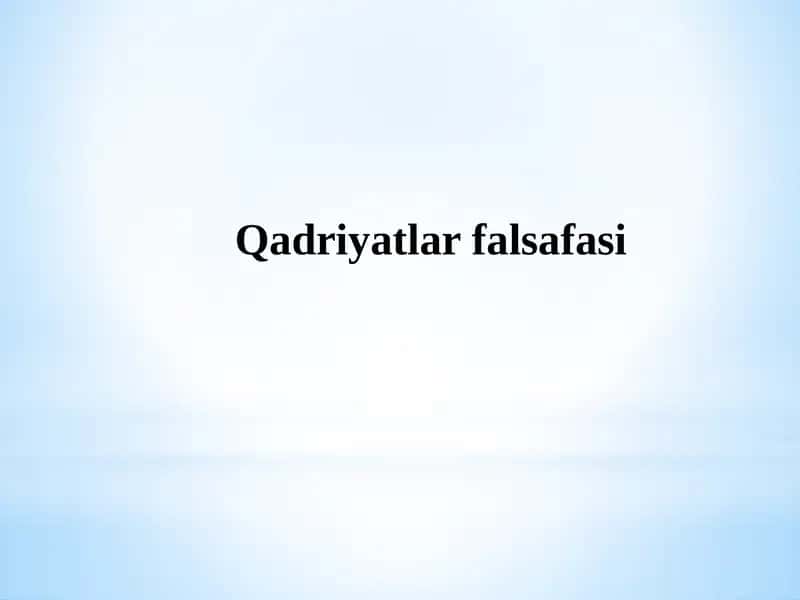 Qadriyatlarfalsafasi