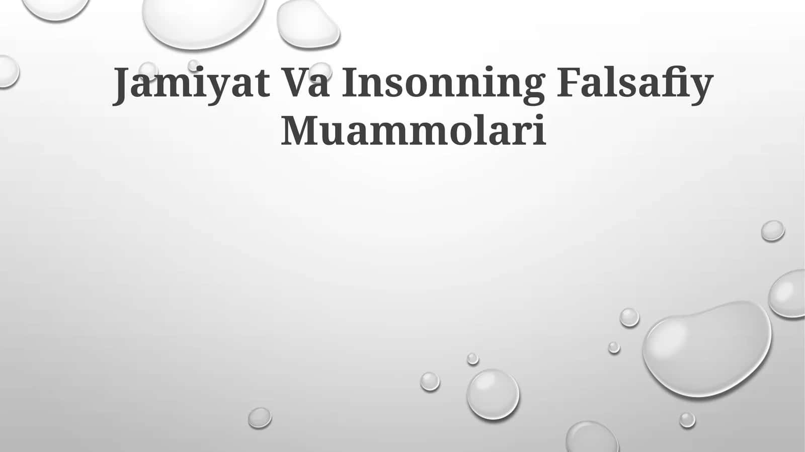 Jamiyat Va Insonning Falsafiy Muammolari