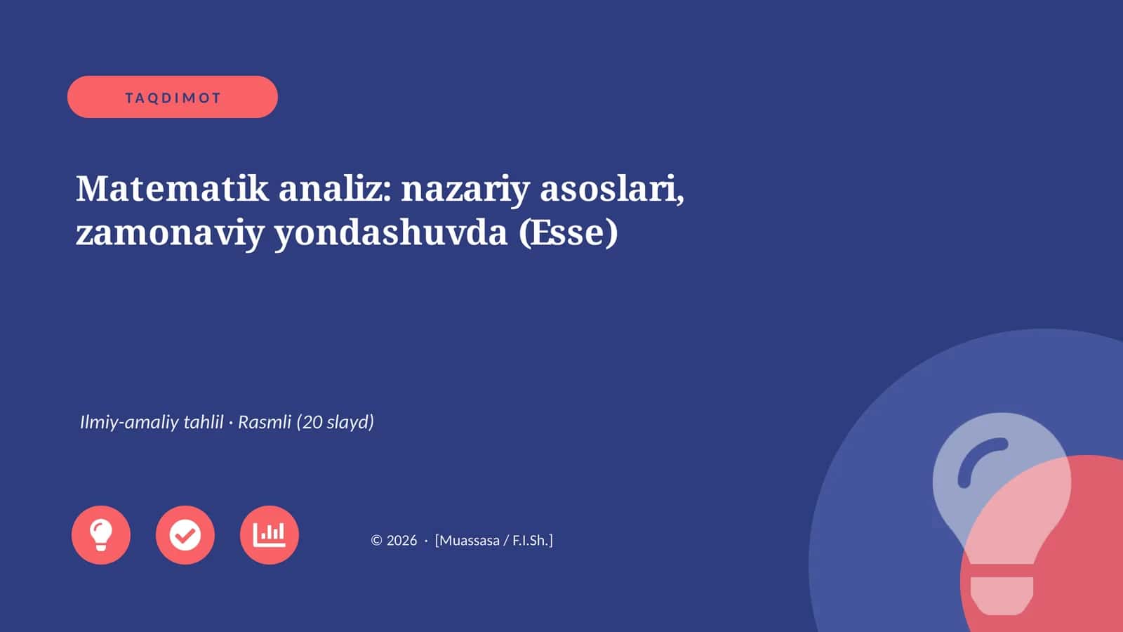Matematik Analiz: Nazariy Asoslari, Zamonaviy Yondashuvda