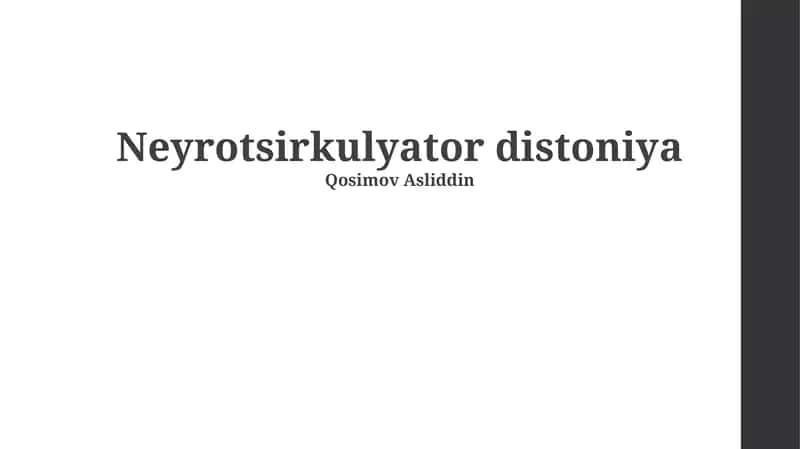 Neyrotsirkulyator distoniya