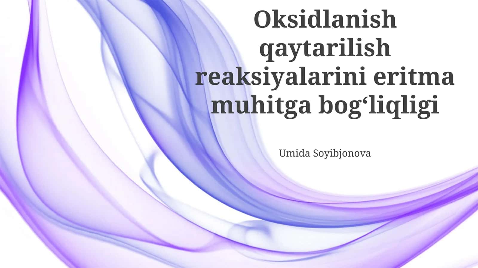 Redoks reaksiyalari asoslari va elektrod potensiali