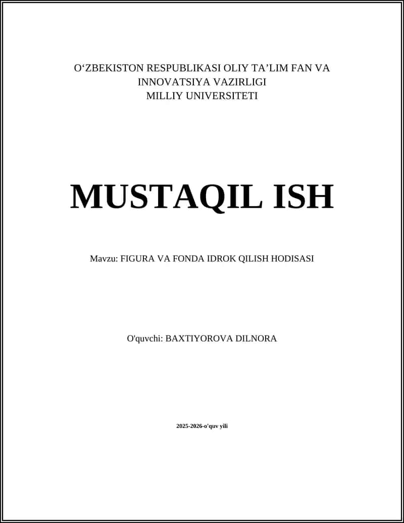 FIGURA VA FONDA IDROK QILISH HODISASI