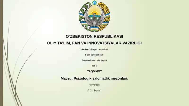 Psixologik salomatlik mezonlari