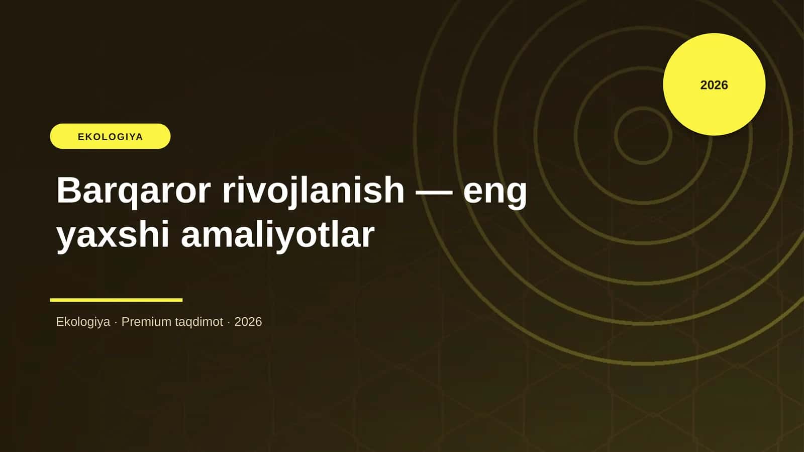 Barqaror rivojlanish — eng yaxshi amaliyotlar