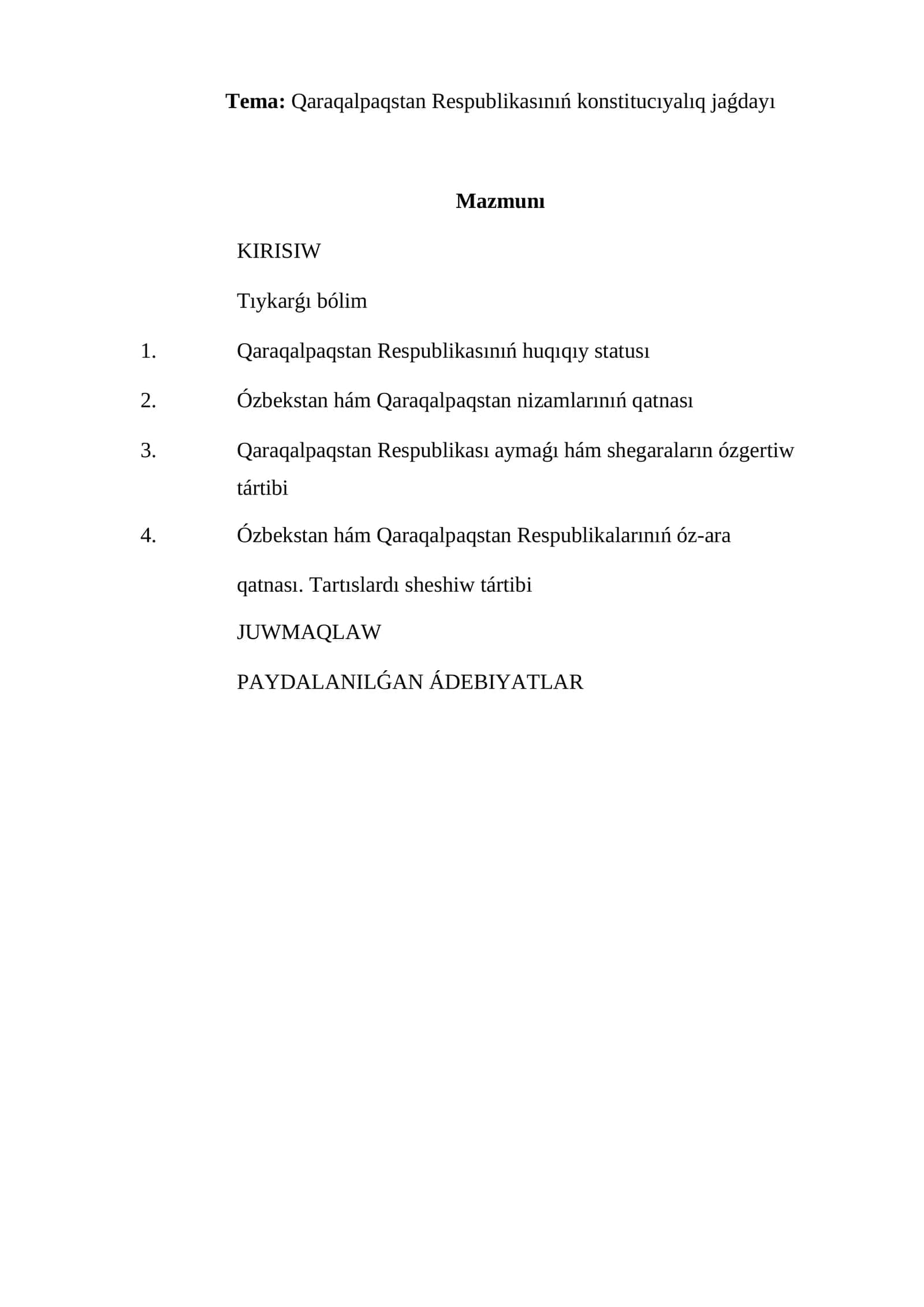 Qaraqalpaqstan Respublikasınıń konstitucıyalıq jaǵdayı