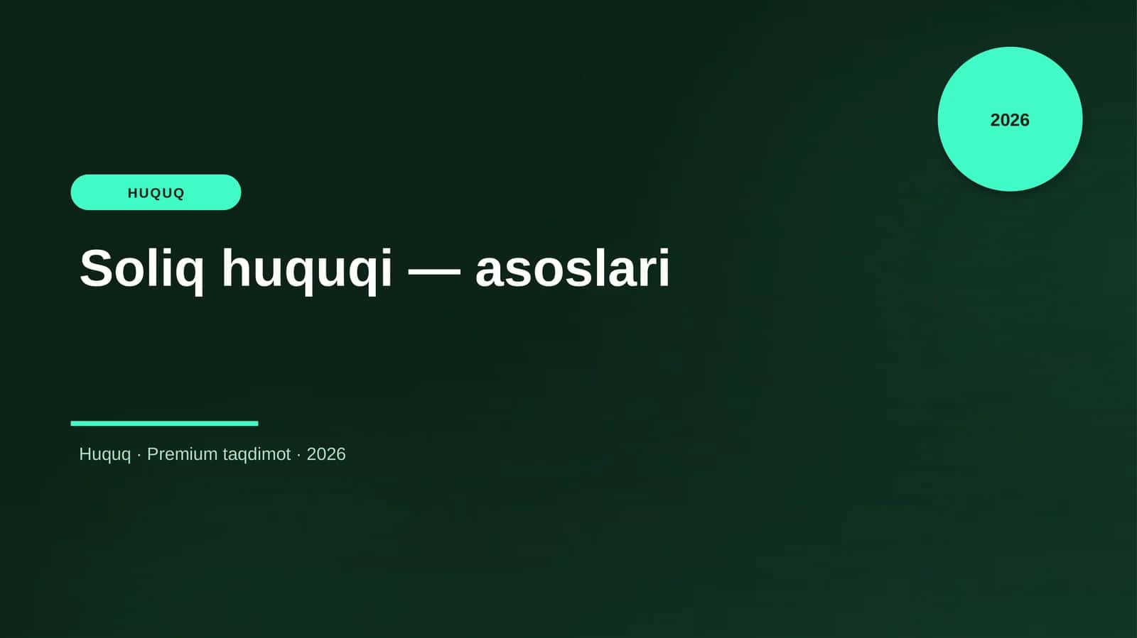 Soliq huquqi — asoslari