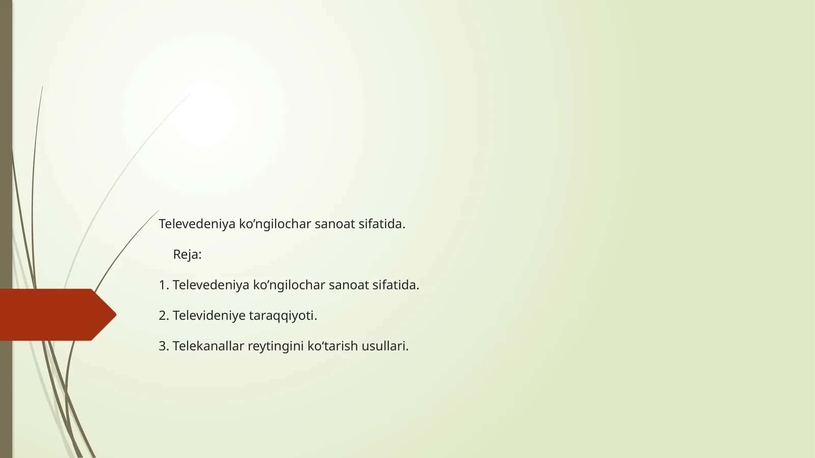 Televideniyako’ngilocharsanoatsifatida