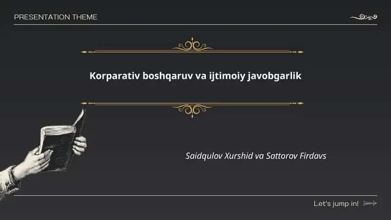 Korporativ boshqaruv va ijtimoiy javobgarlik