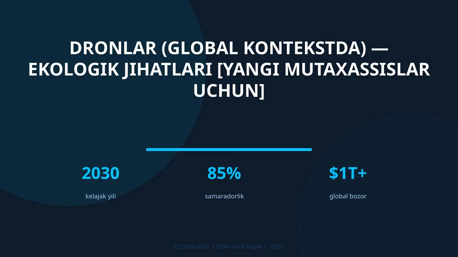 DRONLAR (GLOBAL KONTEKSTDA) — EKOLOGIK JIHATLARI [YANGI MUTAXASSISLAR UCHUN]