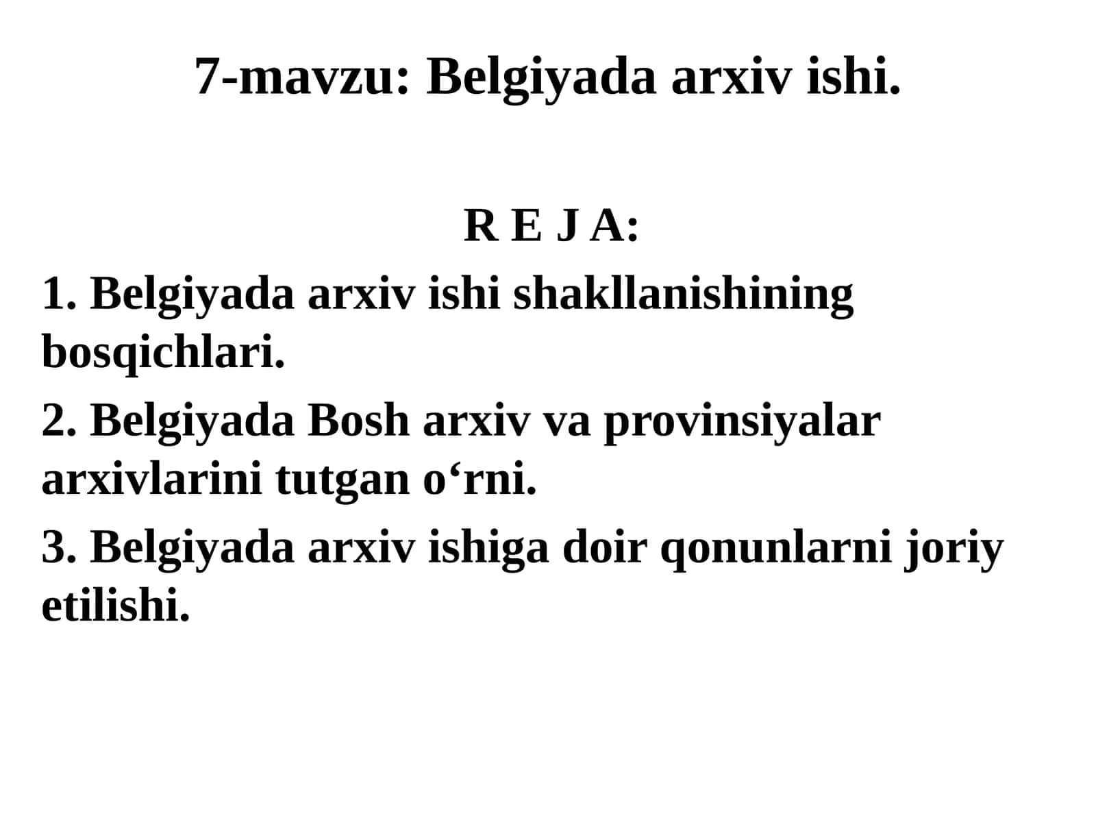 Belgiyada arxiv ishi