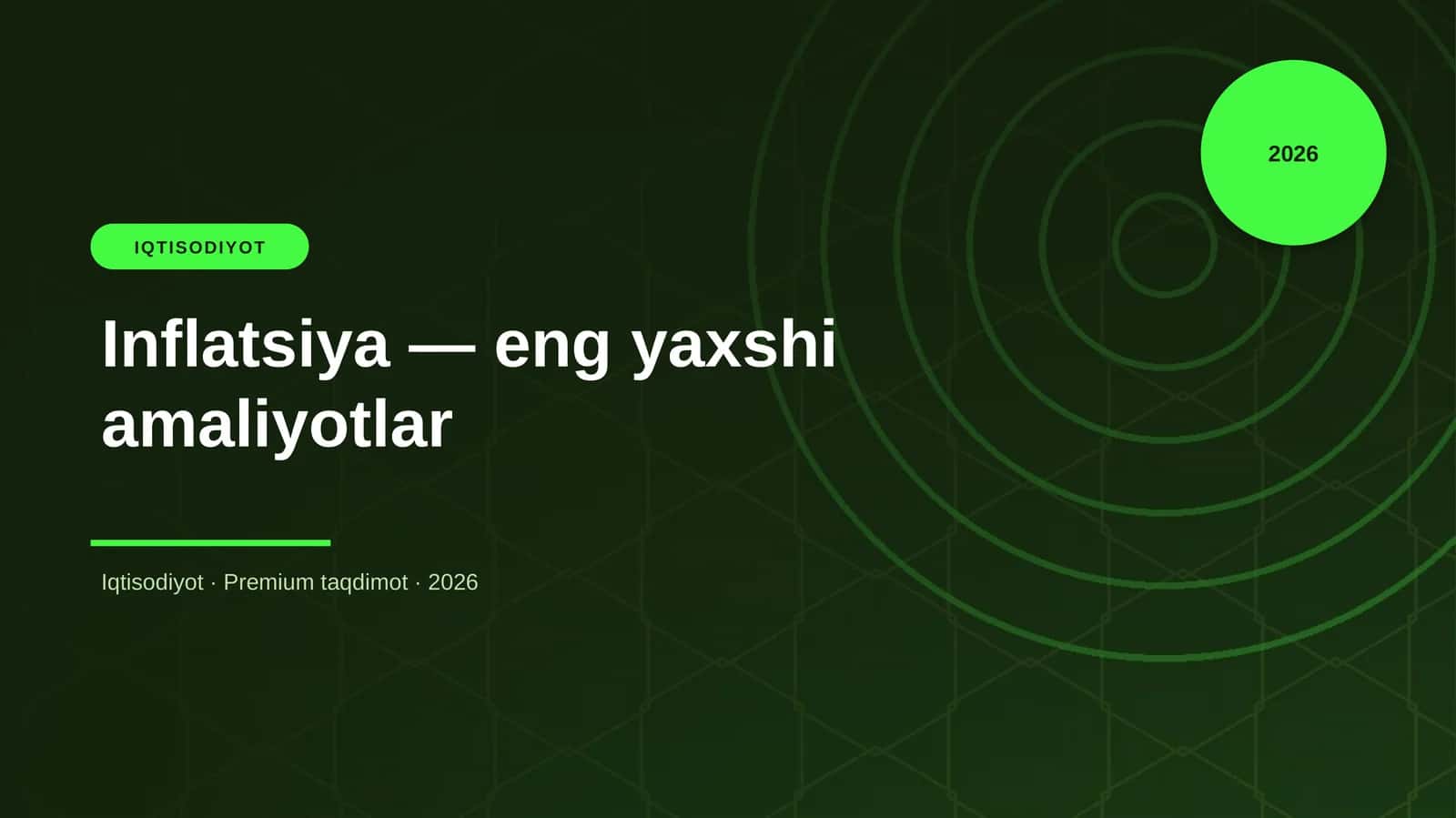 Inflatsiya — eng yaxshi amaliyotlar