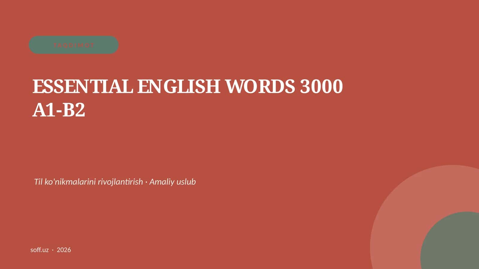 ESSENTIAL ENGLISH WORDS 3000 A1-B2