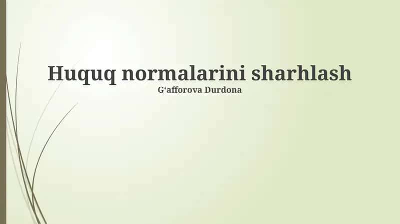 Huquq normalarini sharhlash