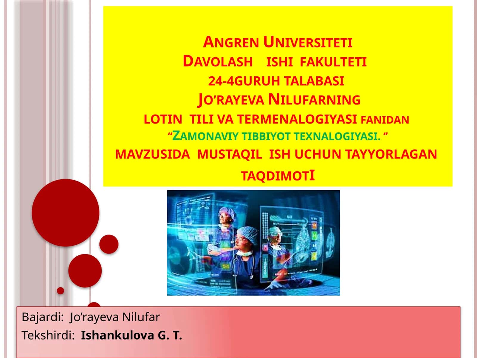 Zamonaviy Tibbiyot Texnalogiyasi