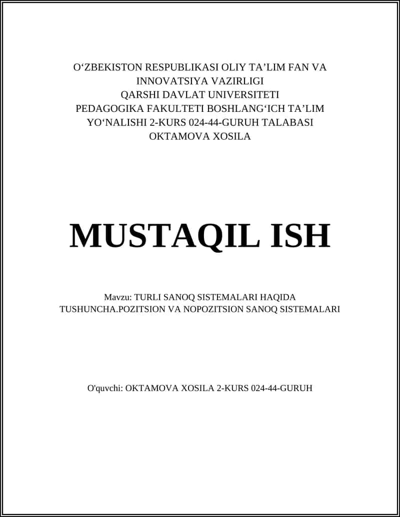 TURLI SANOQ SISTEMALARI
