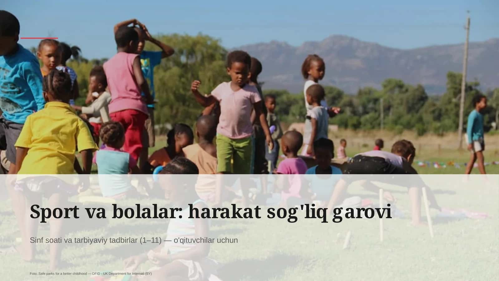 Sport va bolalar: harakat sog'liq garovi