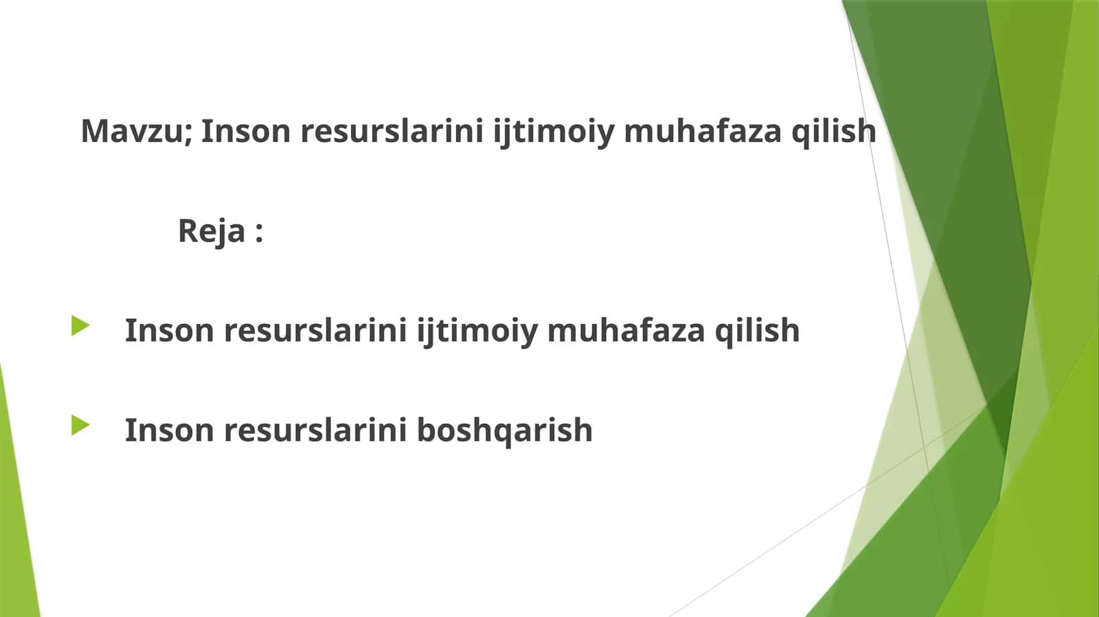 Inson resurslarini ijtimoiy muhafaza qilish
