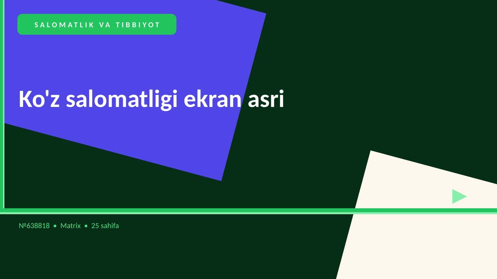 Ko'z salomatligi ekran asri