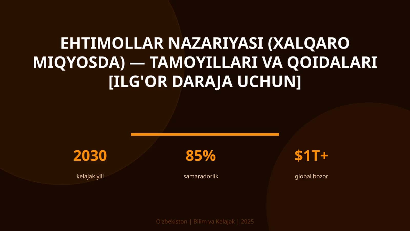 Ehtimollar nazariyasi (xalqaro miqyosda) — tamoyillari va qoidalari [ilg'or daraja uchun]