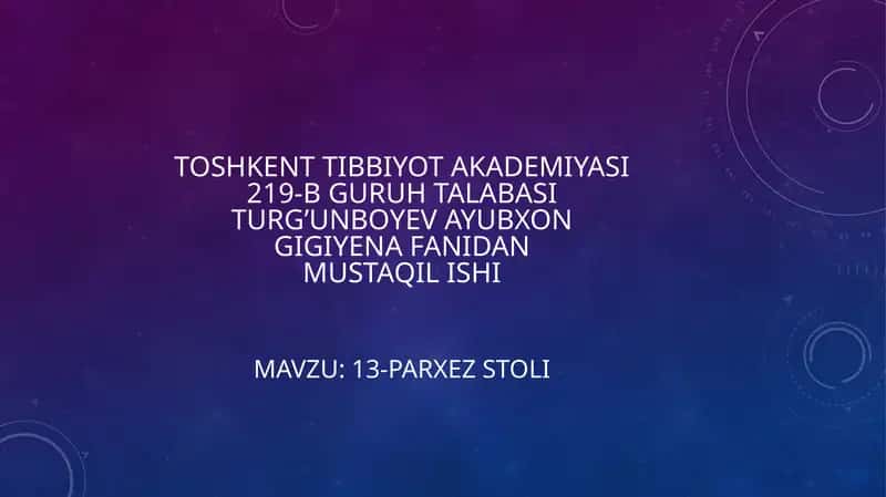 13-parxez stoli