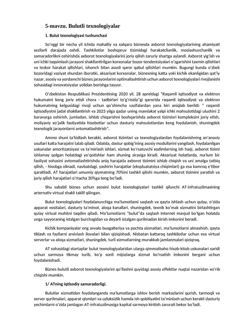 Bulutli texnologiyalar