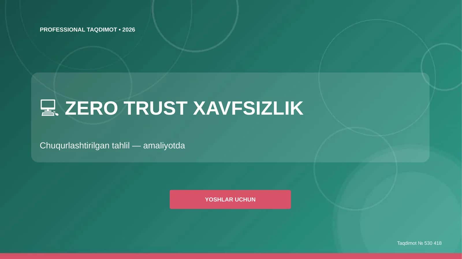 Zero Trust Xavfsizlik