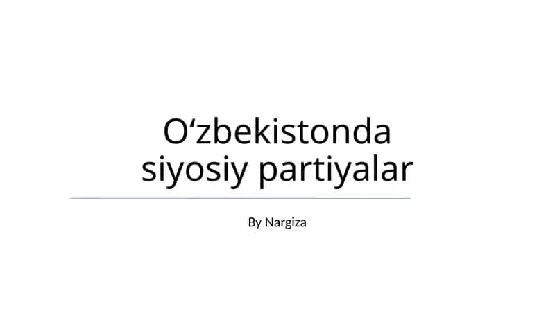 O'zbekistonda siyosiy partiyalar