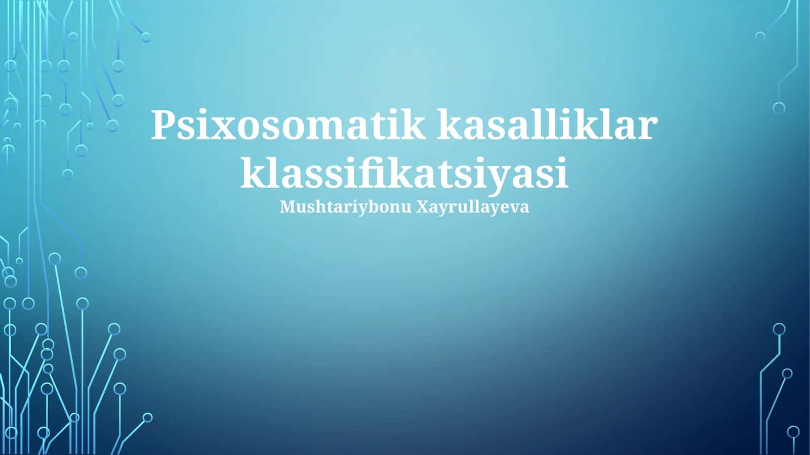 Psixosomatik kasalliklar klassifikatsiyasi