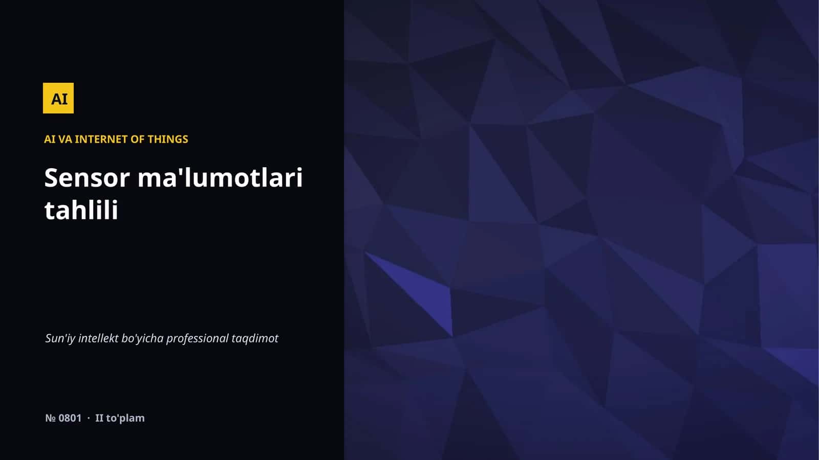 Sensor ma'lumotlari tahlili