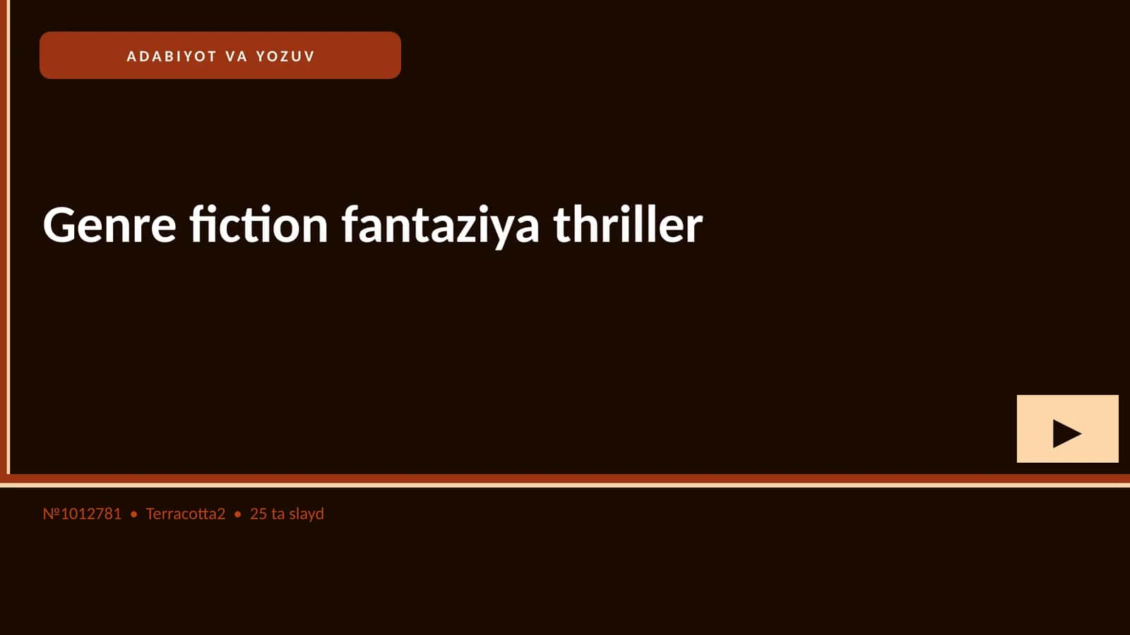 Genre fiction fantaziya thriller